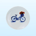 Heinen Delfts Blauw wandbord fiets