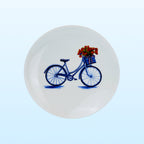 Heinen Delfts Blauw wandbord fiets