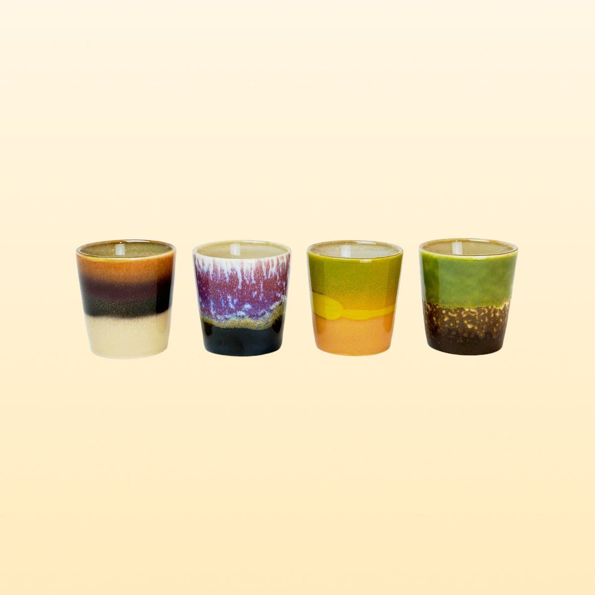 HKliving 70s ceramics eierdopjes Island (set van 4)
